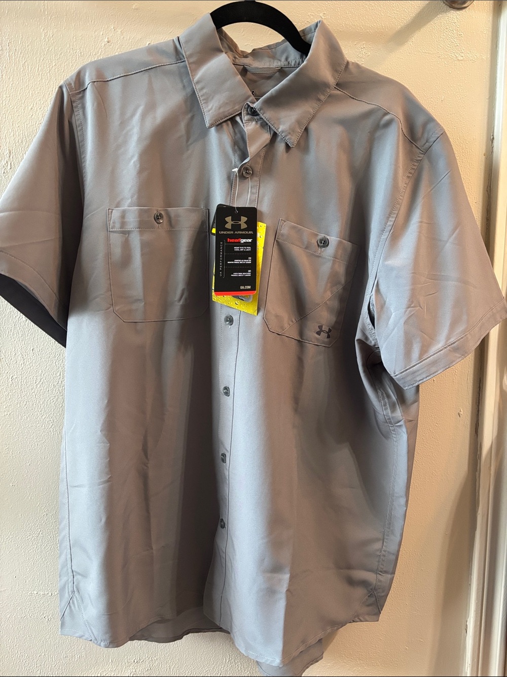 Under Armour Men's Short-Sleeve Button-Down Shirt - Light Gray